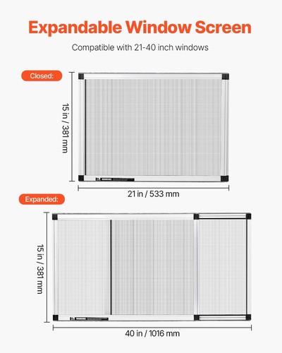 Adjustable window screen 15 - adjustable,